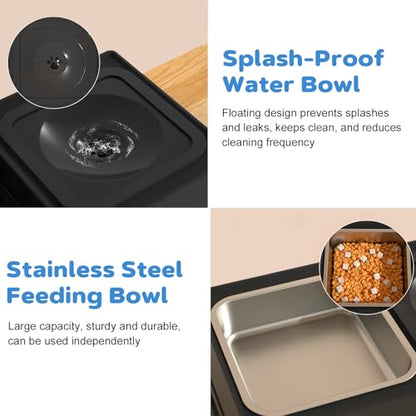 2-in-1 Elevated Dog Bowls, Raised Pet Bowl with Stainless Steel Food Bowl and Spill Proof Water Bowl, 4 Adjustable Heights, Non-Slip Stand, for Small, Medium, Large Dogs and Pets - size: Stainless Steel Food Bowl