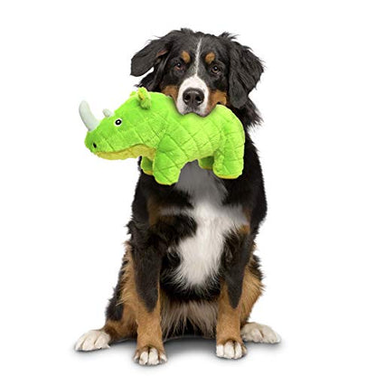 MIGHTY Tuffy 2 Pack Rhinoceros Dog Toys | Ultra Durable Plush Toy with Multiple Layers & Reinforced Seams , Washable and Floats , Mighty® Construction - color: 2PK Green Rhino