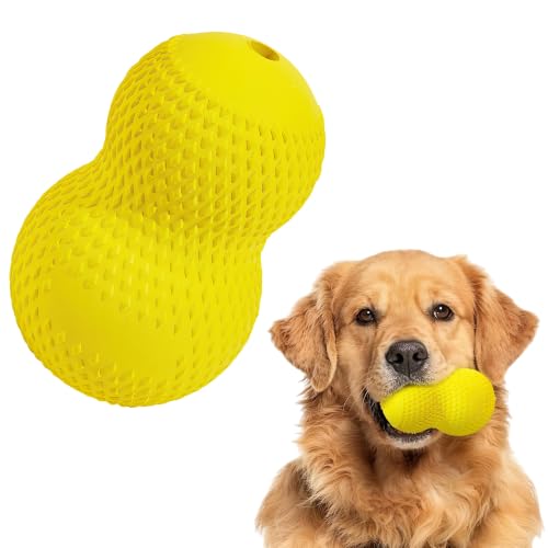 Kimee Natural Rubber Dog Chew Toy, Tough Gourd Dog Toy for Aggressive Chewers, Milk-Scented Interactive Dog Toy for Medium & Large Dogs to Chew, Tug & Fetch - style: Gourd