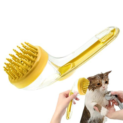 Dog Bath Brush | Shampoo Dispenser Dog Scrubber Massage Brush,Silicone Bristle Grooming Tool Cleaner Reusable Shower Accessories for Small Animals Long Short Hair