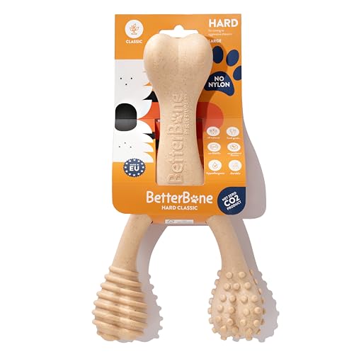 BetterBone - Hard Density - Ideal for Strong to Aggressive Chewers - All-Natural, Nylon-Free Dog Chew Toys - Non-Toxic, Promotes Dental Health, Splinter-Resistant, Sustainably Made - size: Large