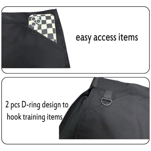 Dog Trainer Treat Belt Pouch Waist Apron with Detachable Large Deep Pockets | Adjustable Fit, Tool Pockets Expand, Large Spacious for Leashes, Balls, Toys, & Phone/Keys, Zippers Bag