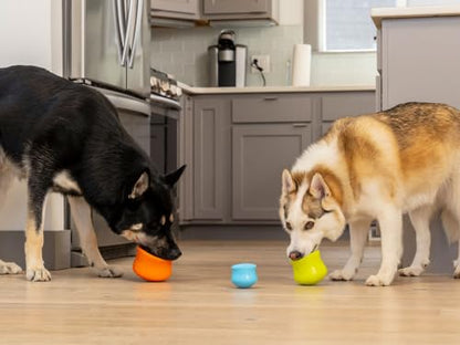 WEST PAW Zogoflex Toppl Interactive Treat Dispensing Puzzle Dog Toy for Mental Stimulation & Enrichment-Holds Kibble & Treats-Lickable, Freezable & Dishwasher Safe-Made in USA-XL-Tangerine - color: Tangerine, size: X-Large
