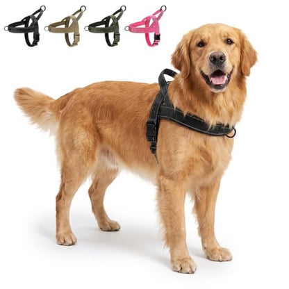 No-Pull Dog Harness with Handle, Adjustable Reflective Pet Vest Tactical Harness for Small Medium Large Dogs Walking Training, Front Clip, Escape Proof & Heavy Duty D-Ring (Black, M) - color: Black, size: M