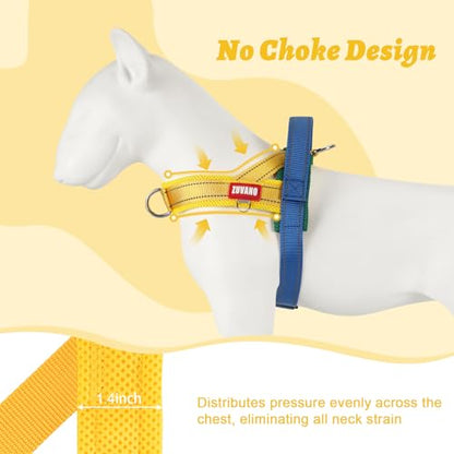 Yellow Dog Harness Escape Proof No Pull Soft Padded Lightweight Vest for Small Dogs - Reflective No Choke Harness with Front Back Clips - Adjustable Breathable Mesh Harness with Handle, S - color: Yellow, size: Small