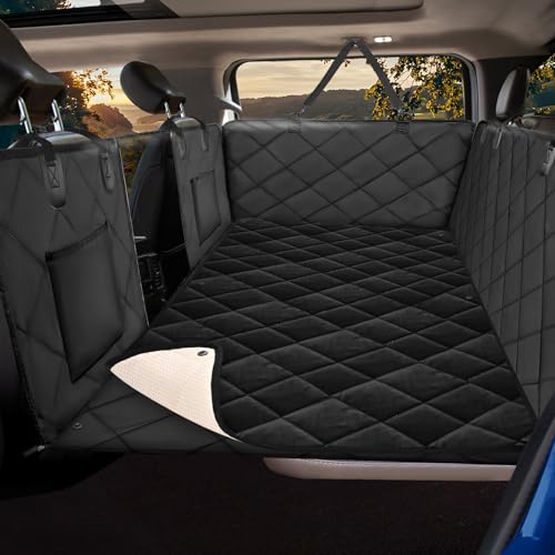 Btefd Truck Back Seat Extender for Dogs - Hard Bottom Trucks Dog Seat Cover Back Seat, Soft Blanket Pet Seat Covers for Trucks, Waterproof Dog Hammock for Crew Cab Truck Black - color: All Black, size: XL - for Full Size Crew Cab Truck / Full Size SUV
