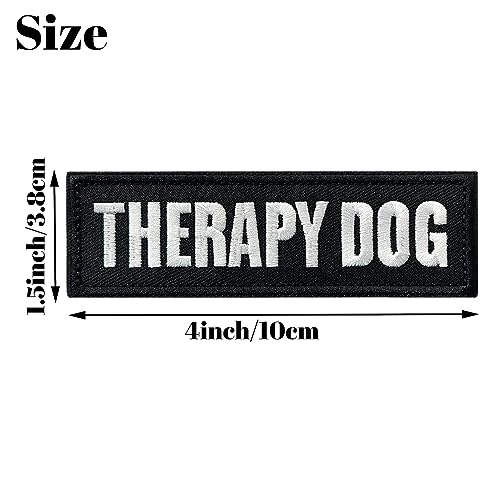 2 Pieces Therapy Dog Patches with Hook Backing for Service Animal Vests, Harnesses - color: 2pcs, Therapy Dog