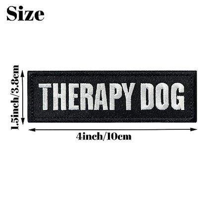 2 Pieces Therapy Dog Patches with Hook Backing for Service Animal Vests, Harnesses - color: 2pcs, Therapy Dog