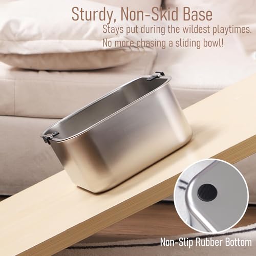 3L/101oz Large Capacity Dog Water Bowl Stainless Steel No Spill Dog Bowls Slow Drinking Dog Water Feeder Dispenser