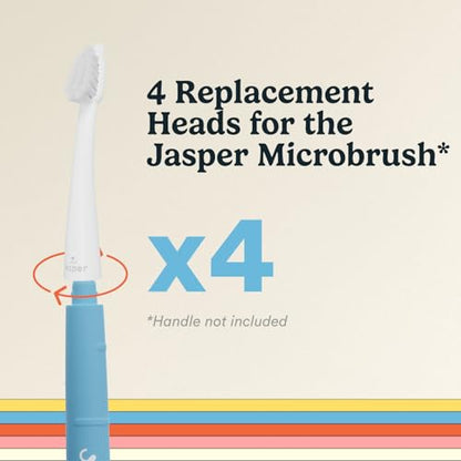 Jasper Microbrush Vet Approved Cat Toothbrush, Soft-Bristled Toothbrush Kit for Felines & Small Dogs, Non-Slip Handle with 2 Replaceable Tooth Brush Heads, Use with Cat Toothpaste, 2-Pack, Blue - color: Microbrush Kit