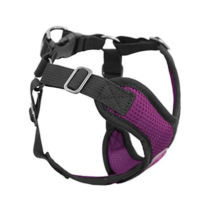 Gooby - Comfort X Step-in Harness, Choke Free Small Dog Harness with Micro Suede Trimming and Patented X Frame, Purple, Medium - color: Purple, size: Medium