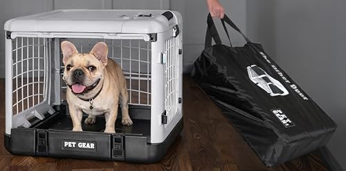 Pet Gear The Other Door 4 Door Steel Crate for Dogs/Cats, 27", Sea Salt | Garage-Style Door, Includes Removable Tray, No Tools Required - color: Sea Salt, size: 27.0"L x 18.3"W x 21.8"H