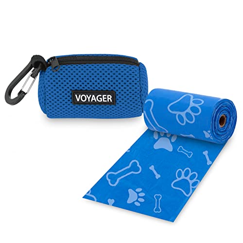 Best Pet Supplies Dog Poop Bag Holder Leash Attachment with Reusable Dispenser for Travel, Walking, Park, and Outdoor Use, Durable with Clip-On - Royal Blue, Mesh Dispenser w/15 Bags - color: Mesh (Royal Blue), size: 1 Count (Pack of 1)