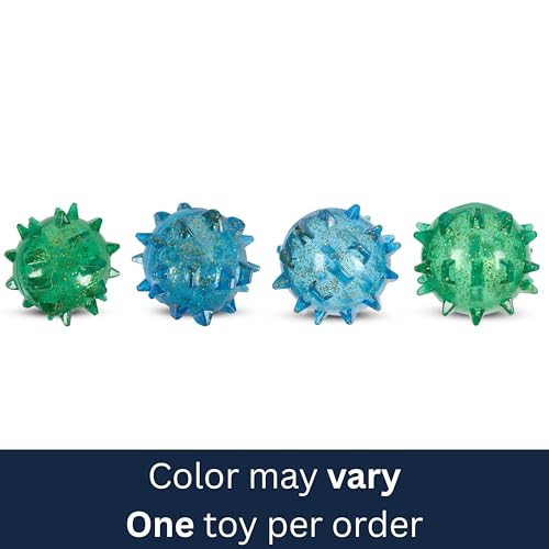 AKC Spiked Glitter Dog Toys – Squeaky TPR Ball & Ring for Dental Health, Vanilla Scented with Erratic Bounce – Durable Textured Chew Toys for Dogs