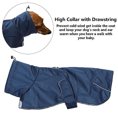 Dachshund Coats Waterproof Suitable for Dachshunds Weiner Dog Winter Coat with Fleece Puppy Snowsuit with Adjustable Bands Reflective Stripe Navy Small - color: Navy, size: Small
