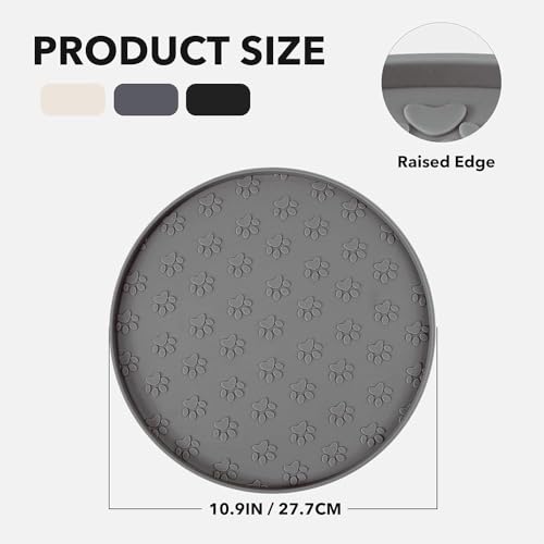 Dog Food Mat for Food and Water, Waterproof Pet Food Mat with Edges, Nonslip Dog Feeding Mat for Protecting Floors (1Pack Grey) - color: 1Pack Grey