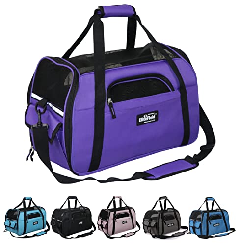 EliteField Soft Sided Pet Carrier (3 Year Warranty, Airline Approved), Multiple Sizes and Colors Available (Large: 19" L x 10" W x 13" H, Purple) - color: Purple, size: 19.0"L x 10.0"W x 13.0"H