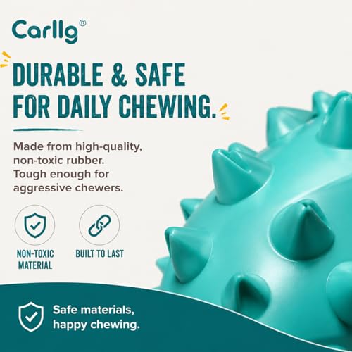 Carllg Puppy Teething Chew Toys, Dog Toys for Aggressive Chewers, Indestructible Tough Durable Toothbrush Toys, Squeaky Interactive Dog Toy for Small Medium Large Breed