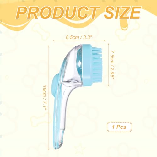 Pet Bath Brush, Dog Shampoo Brush New 2 in 1 Grooming Massage Scrubber Bubble Maker with Ring Built-in Shampoo Dispenser(Coarse,Blue), for Long Short Hair Cats Shower - color: Blue