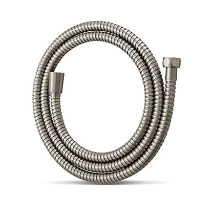 OFFO Shower Hose, Brushed Nickel Kink Free Stainless Steel Shower Hose Attachment Electroplating Handheld Shower Head Hose Flex Hoses Extension with Brass Insert & Nut for Pet Bathing Cleaning 60 in - color: Brushed Nickel, size: 60 in