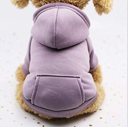 Idepet Pet Dog Hoodies Dog Clothes for Small Dogs Vest Chihuahua Clothes Warm Coat Jacket Autumn Puppy Outfits Cats Dogs Clothing(S, Purple) - color: Purple, size: Small