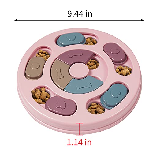 DR CATCH Dog Puzzles,Dogs Food Puzzle Feeder Toys for IQ Training & Mental Enrichment,Dog Treat Puzzle(Pink) - color: Pink, size: 9.44" x 9.44" x 1.14"