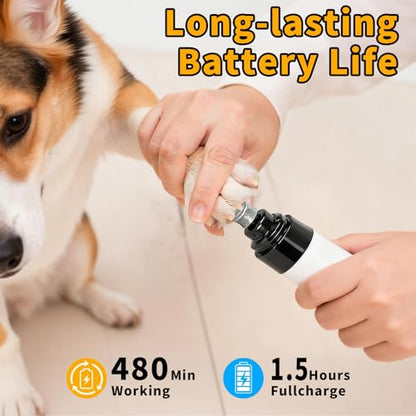 Silent Groom pro for Dogs,Silent Groom pro Nail Grinder,Dog Nail Grinder Quiet,Dog Nail Trimmers,Rechargeable USB Charging Pet Nail Grinder Smoothing Tool for Dogs and Cats