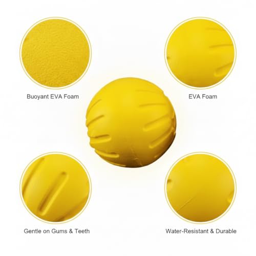 Easy-Grab Floating Dog Disc, Soft EVA Foam Flying Toy for Water Fetch, Yellow - size: 2.76 x 2.76 x 2.76 in
