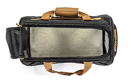 Sherpa Element Travel Pet Carrier, Airline Approved, Padded & Washable, Includes Mesh Windows & Spring Frame, Black and Tan, Large