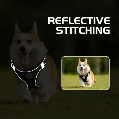 Soft Mesh Dog Harness and Leash Set, No Pull Puppy Harness and Leash Set, Reflective Step in Harness for Small Medium Dogs, Easy Walk Escape Proof Vest Harnesses (Black, L) - color: Black, size: L