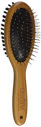 Pro-Finish Bristle and Pin Grooming Brush Combination with Carbonized Bamboo Handle, Medium, 8.5" - color: Combo Brush, size: Medium