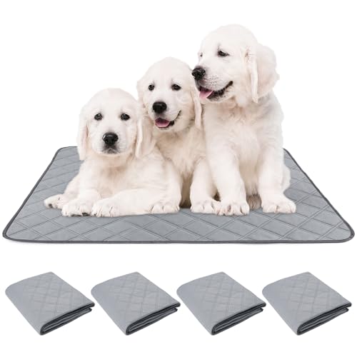 Patience Washable Puppy Pads for Dogs - Reusable 18" x 24" Potty Pads with Waterproof Bottom for Training and Incontinence - color: Solid Gray, size: 18" x 24"