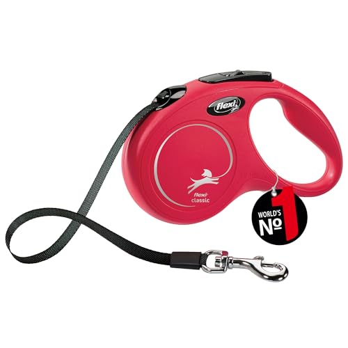 Automatic Leash Flexi New Classic Tape S 5M Red - size: Small (5m)