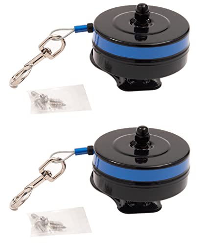 Lixit® Bracket Mount and Stake Retractable Leash Tie Outs for Dogs (Medium (Pack of 2), Bracket) - size: Medium (Pack of 2)