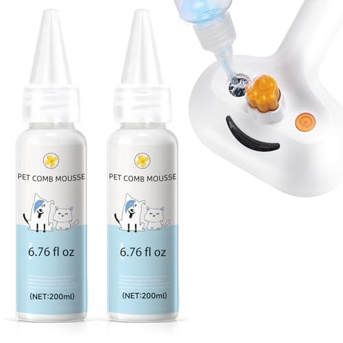 Pet Steam Brush for Dog & Cat – 3-in-1 Spray Hair Removal for Grooming, Softens Fur & Reduces Static 2*Shampoo(Steam Brush not Included) - size: 7.8"-400ML