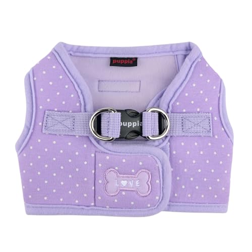 Puppia Dotty Dog Vest Harness B (Step-in) Fashionable Polka Dot Pattern Spring Summer Harness for Small Dogs, Violet, Small - color: Violet, size: Small