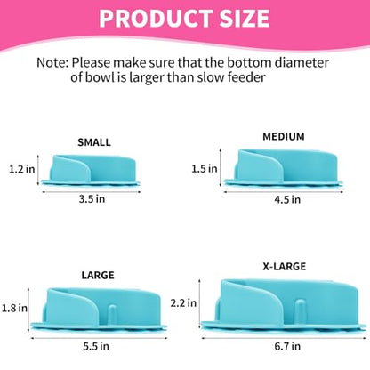 Slow Feeder Dog Bowls Insert, Bestalk Soft Silicone Slow Eating Feeder Insert with Suction Cups for Small, Medium and Large Dogs, Fit into Basic and Elevated Dog Bowls, Teal - color: Teal, size: L