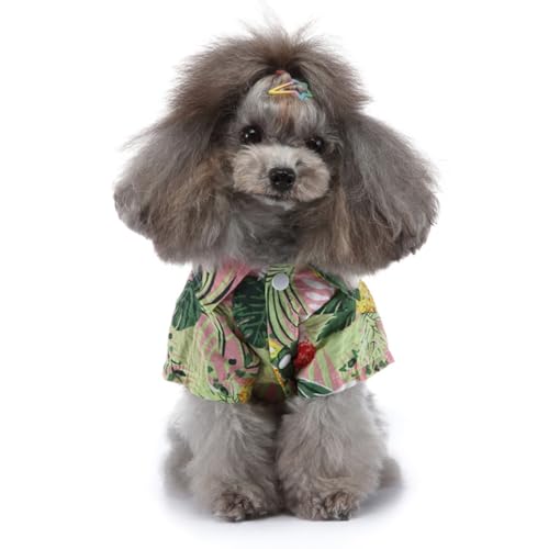 Tangpan Daisy Tropical Print Pet Dog Shirt Puppy Summer Hawaiian Beach Polo Shirts Clothes (Z Pink,XS) - color: Z Pink, size: X-Small