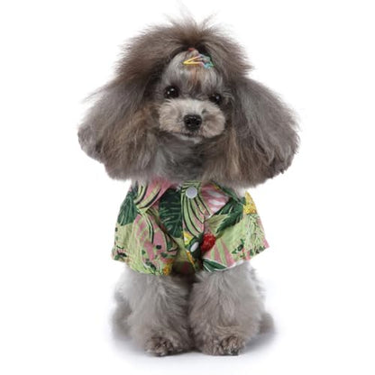 Tangpan Daisy Tropical Print Pet Dog Shirt Puppy Summer Hawaiian Beach Polo Shirts Clothes (Z Pink,XS) - color: Z Pink, size: X-Small