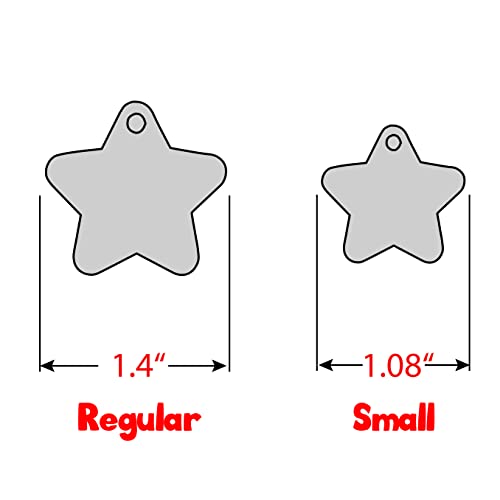 Personalized Dog Tag with 5 Lines of Custom Deep Engraved Durable Stainless Steel Pet ID Name Tag Designer Small Size Star - size: Small, style: Star
