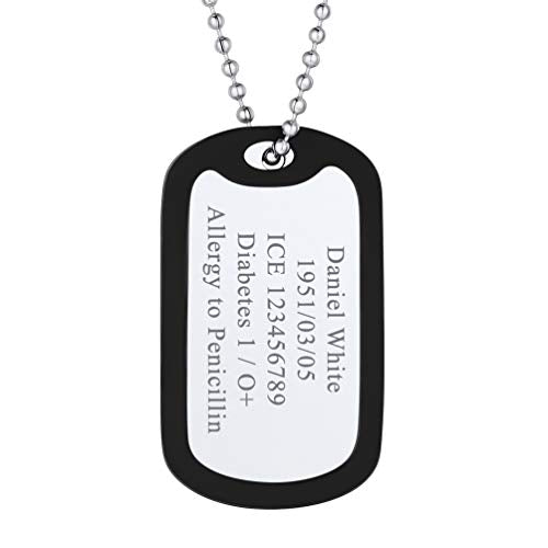 PROSTEEL Cross Necklace for Men Women, 316L Stainless Steel Dog Tag Cross/Dog Tags Military, Jesus Crucifix, Snake Cross, Black/Gold/Silver/Rose Gold/Blue Tone Cross Pendant, Come with Box - color: 2. Silver, style: 11. One Tag-Custom