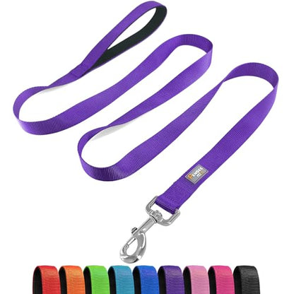 Basic Dog Leashes 6 FT Padded Handle Nylon Dogs Leashes for Small Dogs Purple - color: Purple, size: Small : 5/8" x 6 FT