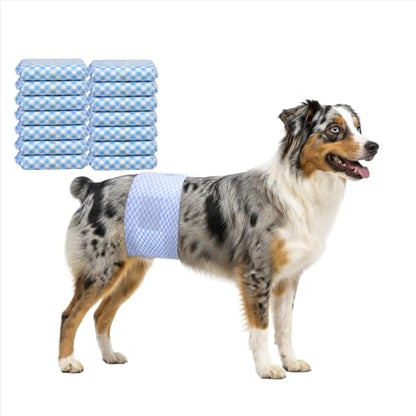 Male Dog Diaper Disposable Wraps for Waist 24–29.5 in,22 Count Leakproof, Super Absorbent, Adjustable Fit, Wetness Indicator, XL - size: Male 22ct Waist 24~29.5in(XL)