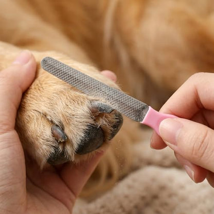 4 PCS Cat Dog Nail Clippers Trimmers Set, Professional Cats Dogs Pet Claw Clipper Sharpener and Hair Grooming Scissors Comb Tools for Small, Medium and Large Breeds, Cats, Rabbits, Guinea Pigs