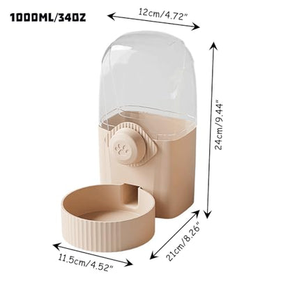Hanging Cage Automatic Pet Food Water Dispenser 34oz, Large Capacity Feeder Gravity Refill Food and Siphon Suction Water Set for Dog Cat Rabbit Chinchilla and Ferret (Water Dispenser) - color: Water Dispenser