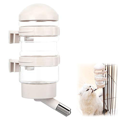 Dog Kennel Water Dispenser, No Drip Water Bottle Container ABS Material BPA Free 16oz for Small Animals