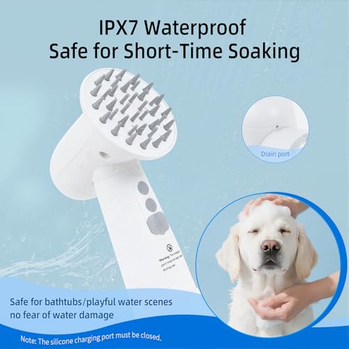 Electric Rotating Massage Dog Shampoo Spray Dispenser with Foam Brush [2026 Upgraded Version] Dual-core Electric pet Bath Brush | 2-Speed Variable Frequency SPA × Double Bubbles