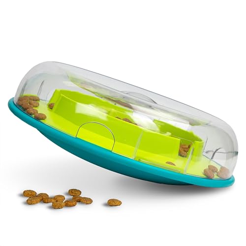 Outward Hound by Nina Ottosson Wobble Bowl Slow Feeder Dog Puzzle, Level 1 Beginner, 11.6 inches x 3.5 inches, Multicolored - color: Wobble Bowl (Green)