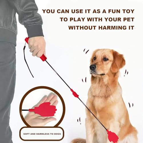 Dog Flirt Pole, Silicone Head Training Stick with Fiber Rod, Dog Flirt Pole for Large Dogs, Household Pet Supplies with Ergonomic Handle, Pet Training Equipment Multifunctional for Puppies