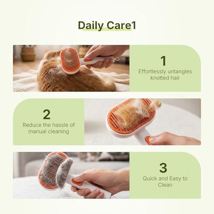 Self Cleaning Slicker Brush – High-Density Pet Grooming Comb for Hair Removal & Deshedding, Fine Teeth for Long & Short Hair, Daily Massage Grooming Tool